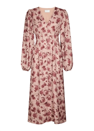 Jellie print kjole Dusty Rose Neo Noir 